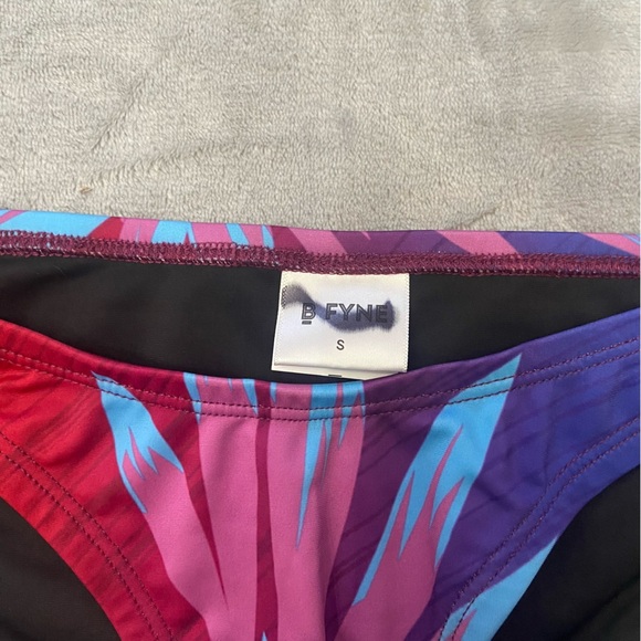 New! Bfyne Alieva Pink Blue Tropical Print Bikini Bottom 10588 - Picture 4 of 7
